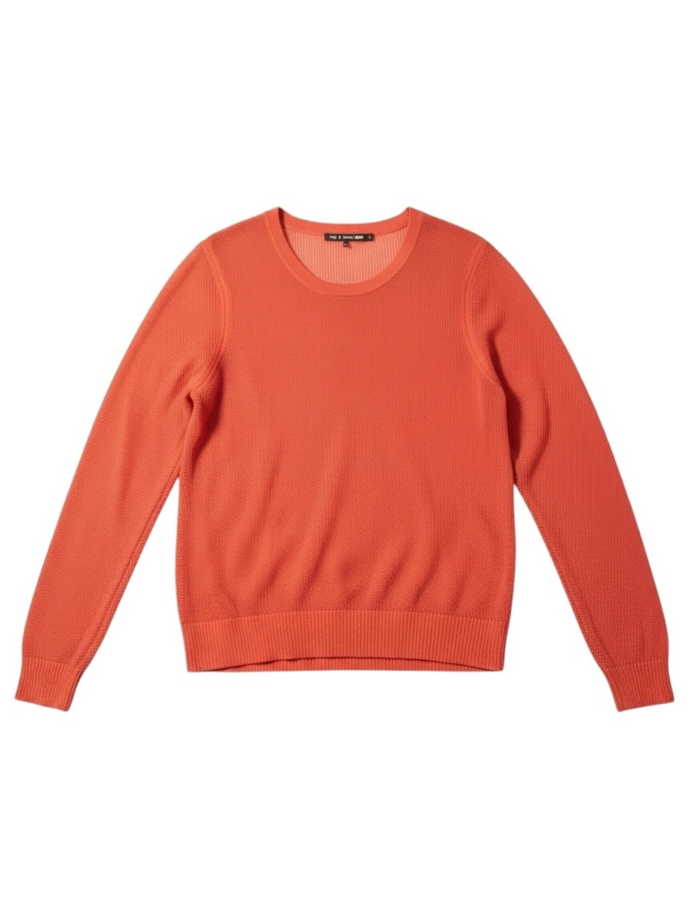 Rag & Bone Katya Mesh Sweater in Orange Size Large